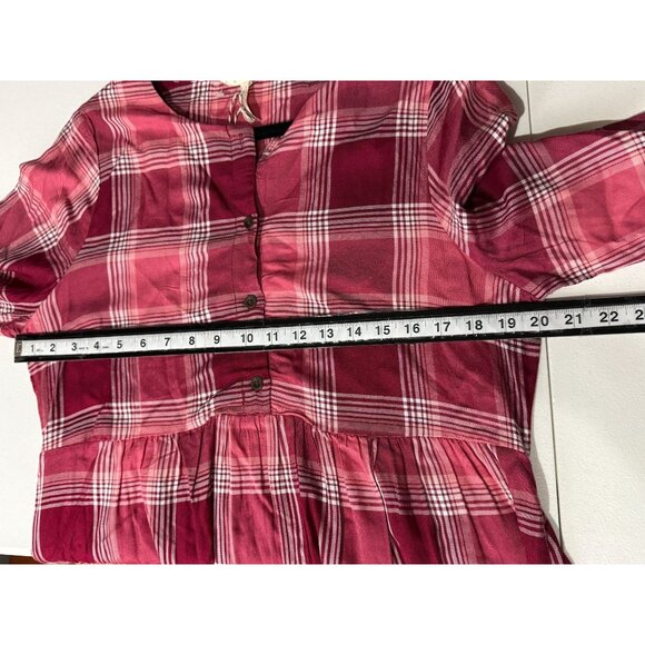 Matilda Jane Plaid Babydoll Dress Small NWT –Cranberry Check, Dot Collar, Ruffle - Picture 8 of 9